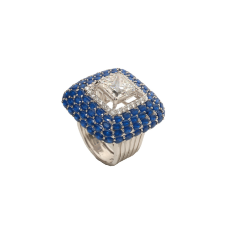 Bloom in Azure cocktail ring