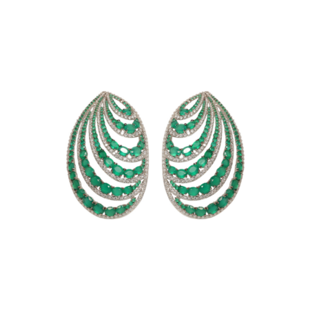 An emerald echo earrings