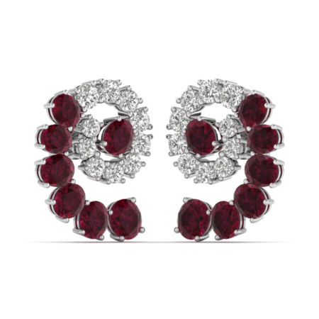 An orbit of rubies earrings