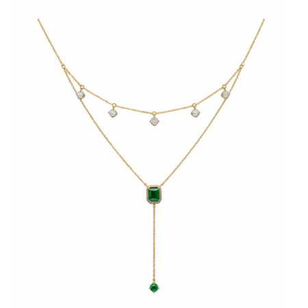 A paired emerald  Necklace