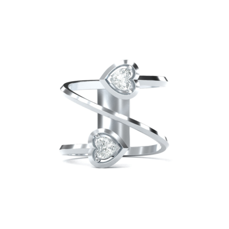 Heartline duet ring
