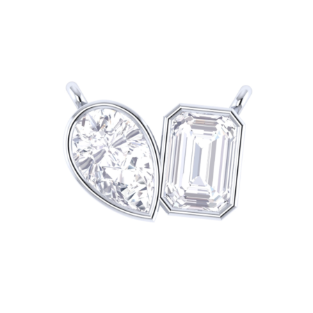 The playful belle - pear & emerald pendant