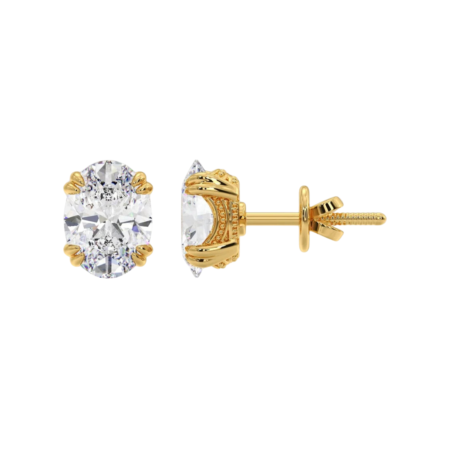 2 Ct Oval Dual Prong Studs
