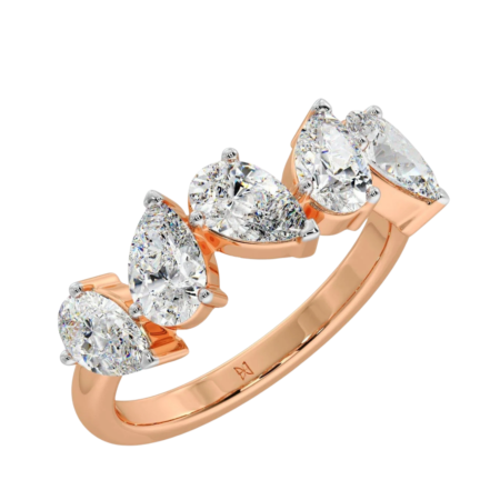 Angular Pear Diamond Band