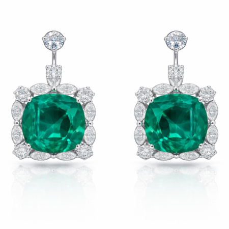 Green emerald earrings